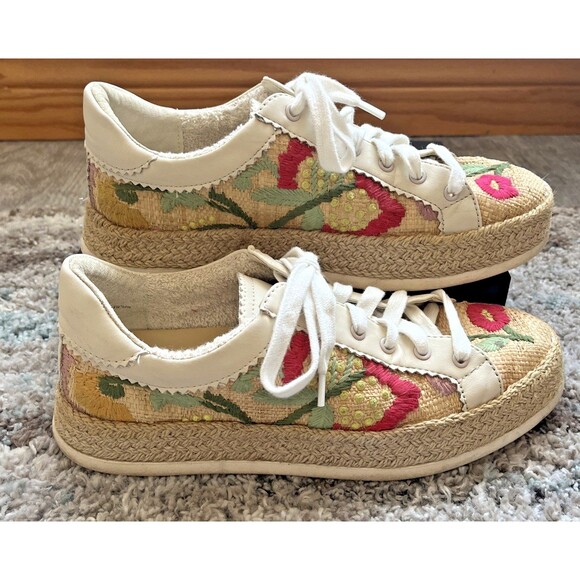 Dolce Vita Shoes - Dolce Vita Azalia Floral Raffia Sneakers Women’s Size 7.5 Lace Up Casual Shoes